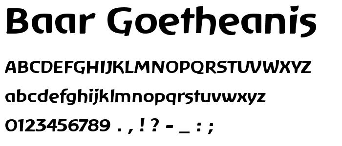 Baar Goetheanis font